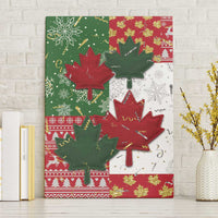 Canada Christmas Canvas Wall Art Maple Leaves Patchwork Style - Wonder Print Shop