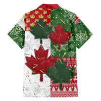 Canada Christmas Family Matching Long Sleeve Bodycon Dress and Hawaiian Shirt Maple Leaves Patchwork Style - Wonder Print Shop