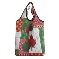 Canada Christmas Grocery Bag Maple Leaves Patchwork Style - Wonder Print Shop