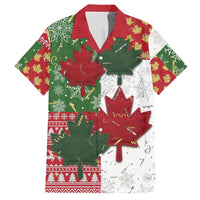 Canada Christmas Hawaiian Shirt Maple Leaves Patchwork Style - Wonder Print Shop