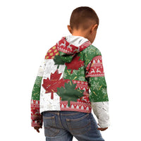Canada Christmas Kid Hoodie Maple Leaves Patchwork Style - Wonder Print Shop