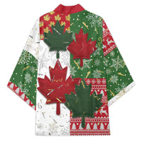 Canada Christmas Kimono Maple Leaves Patchwork Style - Wonder Print Shop