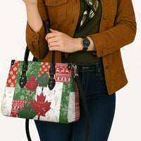Canada Christmas Leather Bag Maple Leaves Patchwork Style - Wonder Print Shop