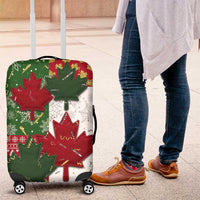 Canada Christmas Luggage Cover Maple Leaves Patchwork Style - Wonder Print Shop