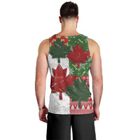 Canada Christmas Men Tank Top Maple Leaves Patchwork Style - Wonder Print Shop
