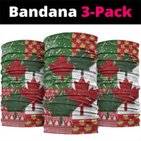 Canada Christmas Neck Gaiter Maple Leaves Patchwork Style - Wonder Print Shop