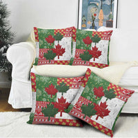 Canada Christmas Pillow Cover Maple Leaves Patchwork Style - Wonder Print Shop