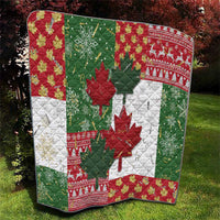 Canada Christmas Quilt Maple Leaves Patchwork Style - Wonder Print Shop