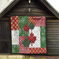 Canada Christmas Quilt Maple Leaves Patchwork Style - Wonder Print Shop