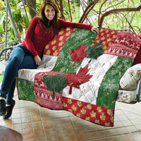 Canada Christmas Quilt Maple Leaves Patchwork Style - Wonder Print Shop