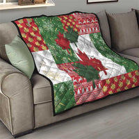 Canada Christmas Quilt Maple Leaves Patchwork Style - Wonder Print Shop