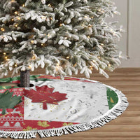 Canada Christmas Tree Skirt Maple Leaves Patchwork Style - Wonder Print Shop