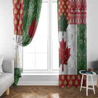 Canada Christmas Window Curtain Maple Leaves Patchwork Style - Wonder Print Shop