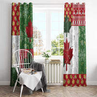 Canada Christmas Window Curtain Maple Leaves Patchwork Style - Wonder Print Shop