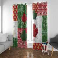 Canada Christmas Window Curtain Maple Leaves Patchwork Style - Wonder Print Shop