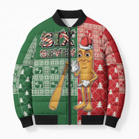 Six Seven Christmas Bomber Puffer Jacket Funny Tung Tung Tung Sahur - Wonder Print Shop