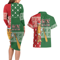 Six Seven Christmas Couples Matching Long Sleeve Bodycon Dress and Hawaiian Shirt Funny Tung Tung Tung Sahur - Wonder Print Shop
