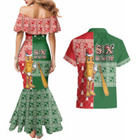 Six Seven Christmas Couples Matching Mermaid Dress and Hawaiian Shirt Funny Tung Tung Tung Sahur - Wonder Print Shop