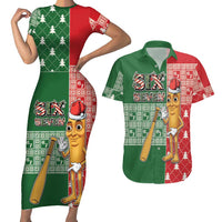 Six Seven Christmas Couples Matching Short Sleeve Bodycon Dress and Hawaiian Shirt Funny Tung Tung Tung Sahur - Wonder Print Shop