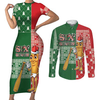 Six Seven Christmas Couples Matching Short Sleeve Bodycon Dress and Long Sleeve Button Shirt Funny Tung Tung Tung Sahur - Wonder Print Shop