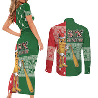 Six Seven Christmas Couples Matching Short Sleeve Bodycon Dress and Long Sleeve Button Shirt Funny Tung Tung Tung Sahur - Wonder Print Shop