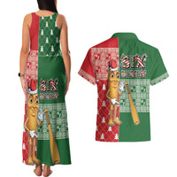 Six Seven Christmas Couples Matching Tank Maxi Dress and Hawaiian Shirt Funny Tung Tung Tung Sahur - Wonder Print Shop