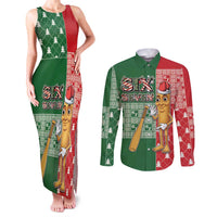 Six Seven Christmas Couples Matching Tank Maxi Dress and Long Sleeve Button Shirt Funny Tung Tung Tung Sahur - Wonder Print Shop
