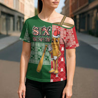 Six Seven Christmas Cross Shoulder Shirt Funny Tung Tung Tung Sahur - Wonder Print Shop