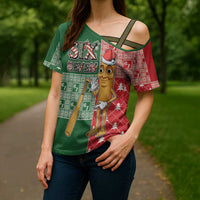 Six Seven Christmas Cross Shoulder Shirt Funny Tung Tung Tung Sahur - Wonder Print Shop