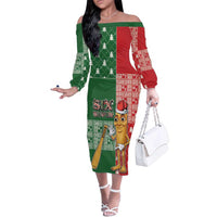 Six Seven Christmas Family Matching Off The Shoulder Long Sleeve Dress and Hawaiian Shirt Funny Tung Tung Tung Sahur - Wonder Print Shop