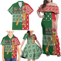 Six Seven Christmas Family Matching Off Shoulder Maxi Dress and Hawaiian Shirt Funny Tung Tung Tung Sahur - Wonder Print Shop