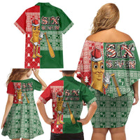 Six Seven Christmas Family Matching Off Shoulder Short Dress and Hawaiian Shirt Funny Tung Tung Tung Sahur - Wonder Print Shop