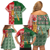 Six Seven Christmas Family Matching Off Shoulder Short Dress and Hawaiian Shirt Funny Tung Tung Tung Sahur - Wonder Print Shop