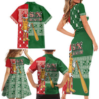 Six Seven Christmas Family Matching Short Sleeve Bodycon Dress and Hawaiian Shirt Funny Tung Tung Tung Sahur - Wonder Print Shop