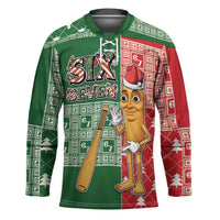 Six Seven Christmas Hockey Jersey Funny Tung Tung Tung Sahur - Wonder Print Shop