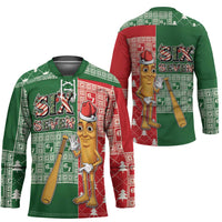Six Seven Christmas Hockey Jersey Funny Tung Tung Tung Sahur - Wonder Print Shop