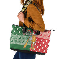 Six Seven Christmas Leather Tote Bag Funny Tung Tung Tung Sahur - Wonder Print Shop