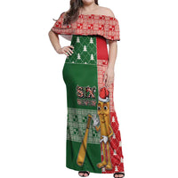 Six Seven Christmas Off Shoulder Maxi Dress Funny Tung Tung Tung Sahur - Wonder Print Shop