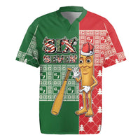 Six Seven Christmas Rugby Jersey Funny Tung Tung Tung Sahur - Wonder Print Shop
