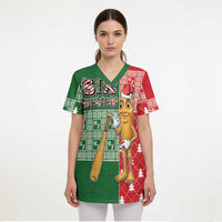 Six Seven Christmas Scrub Top Funny Tung Tung Tung Sahur - Wonder Print Shop