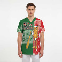 Six Seven Christmas Scrub Top Funny Tung Tung Tung Sahur - Wonder Print Shop
