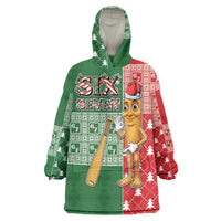 Six Seven Christmas Wearable Blanket Hoodie Funny Tung Tung Tung Sahur - Wonder Print Shop