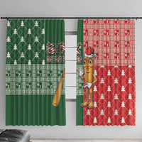 Six Seven Christmas Window Curtain Funny Tung Tung Tung Sahur - Wonder Print Shop