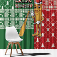 Six Seven Christmas Window Curtain Funny Tung Tung Tung Sahur - Wonder Print Shop