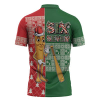 Six Seven Christmas Zipper Polo Shirt Funny Tung Tung Tung Sahur - Wonder Print Shop
