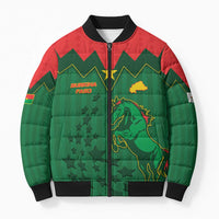 Custom Football Burkina Faso Bomber Puffer Jacket Rising Star And Horse Sport Style - Wonder Print Shop