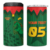 Custom Football Burkina Faso 4 in 1 Can Cooler Tumbler Rising Star And Horse Sport Style - Wonder Print Shop