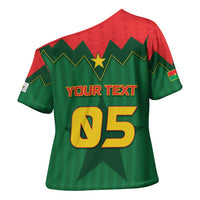 Custom Football Burkina Faso Cross Shoulder Shirt Rising Star And Horse Sport Style - Wonder Print Shop