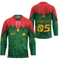 Custom Football Burkina Faso Hockey Jersey Rising Star And Horse Sport Style - Wonder Print Shop
