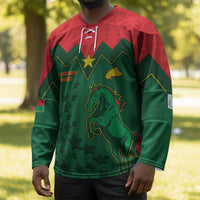 Custom Football Burkina Faso Hockey Jersey Rising Star And Horse Sport Style - Wonder Print Shop